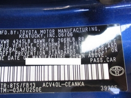 2007 TOYOTA CAMRY LE BLUE 2.4L AT Z16426